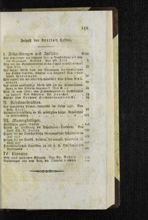 Inhalt des dritten Heftes