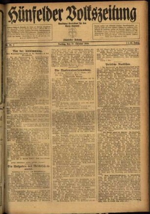 Ausgabe vom Freitag, den 17. Oktober 1919.