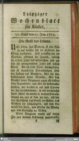 30. Stück den 11. Jan. 1773