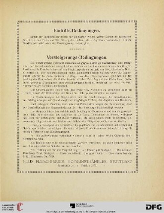 Eintritts-Bedingungen / Versteigerungs-Bedingungen
