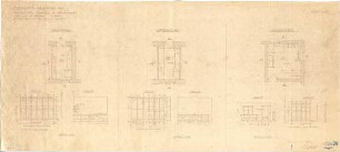 Fischer, Theodor; Heilbronn; Stadt-Theater - Inventar im Bühnenhaus (Grundrisse,Wandabwicklungen)