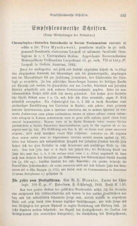 453-460 Empfehlenswerthe Schriften
