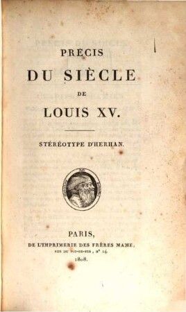 Précis du siècle de Louis XV