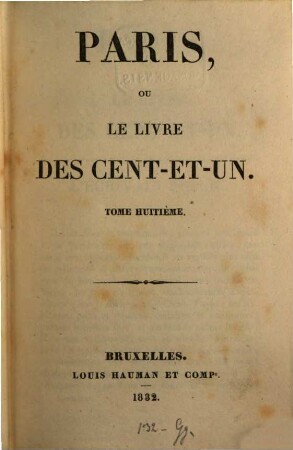 Paris, ou le livre des cent-et-un, 8