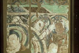 Buddha mit Gottheiten und Mönchen, Teil eines Predigtbildes