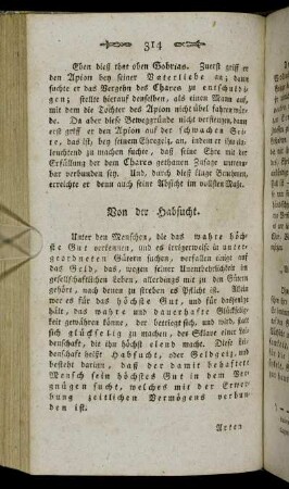 Von der Habsucht.
