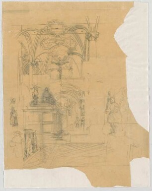 Bauernfeind, Gustav; Italien; Österreich; Schweiz; Studien- und Reiseskizzen - Innenraum (Details)