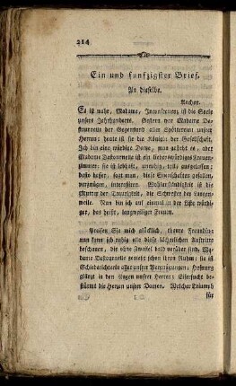 Ein und fünfzigster Brief. An dieselbe. - Sechzigster Brief. Dieselbe an die Baronesse von Freville.