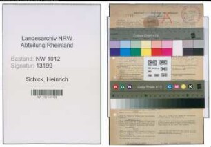 Entnazifizierung Heinrich Schick , geb. 21.05.1904 (Tierarzt)