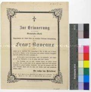 Todesanzeige für Franz Raveaux