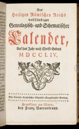 [I. Ein vierfacher Calender.]