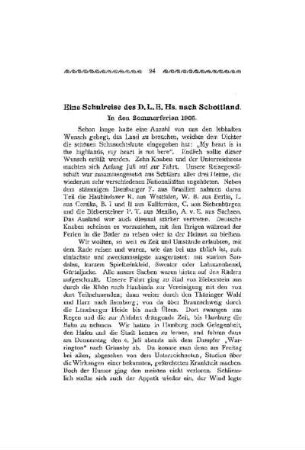 Eine Schulreise des D.L.E.Hs. nach Schottland : in den Sommerferien 1905