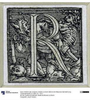 Initiale zu einem lateinischen Majuskel-Alphabet (sog. "Todesalphabet"): R