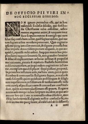De Officio Pii Viri In Hoc Ecclesiae Dissidio.