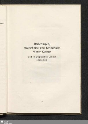 Radierungen, Holzschnitte und Steindrucke