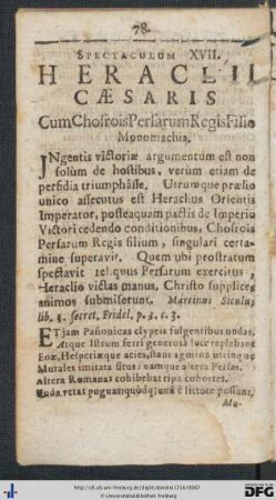 Spectaculum XVII.
