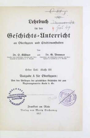 Teil 1 = Klasse 3: Von den Anfängen der griechischen Geschichte bis zum Regierungsantritt Karls d. Gr.