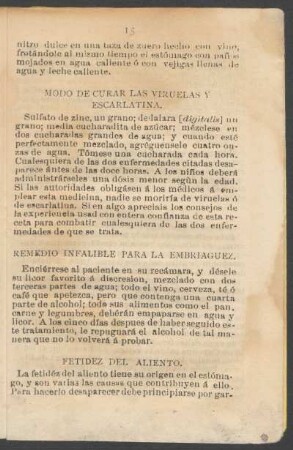 Modo de curar las viruelas y escarlatina.