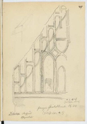 Rathaus, Jüterbog: Detail Giebel (aus: Skizzen- und Fotoalbum 12)