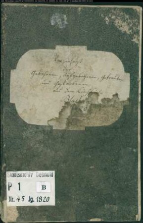 Kirchenbuchduplikate der evangelischen Gemeinde Blasheim, Kreis Lübbecke (GHT 1820) (Gemeinde: Evangelische Gemeinde Blasheim, Kreis Lübbecke)