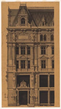 Geschäfts- und Wohnhaus der Versicherungsgesellschaft »Germania«, Berlin: Teil-Aufriss der Fassade