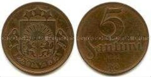Lettland, 5 Santimi