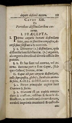 Caput XIII. De Partibus dissimilaribus externis.