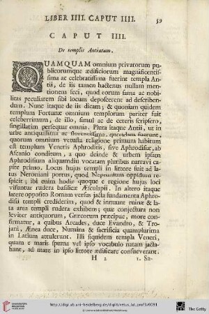 Caput IIII: De templis Antiatum