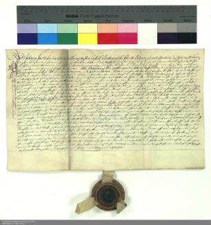 Revers Johann Jakobs von Dernbach bezüglich der Belehnung mit der Wüstung Niedlingen durch Konstantin [von Buttlar], Abt von Fulda
