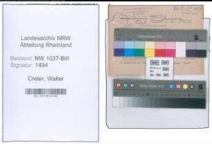 Entnazifizierung Walter Creter , geb. 30.09.1906 (Postinspektor)