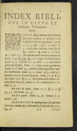 Index Biblicus In Vetus Et Novum Testamentum.