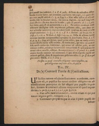 Tit. IV. De (a) Contrariâ Tutelae & (b) utili actione.