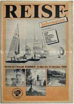 Informationsschrift des Reisebüros der DDR über das Angebot an Urlaub- und Kurreisen ins sozialistische Ausland im Sommerhalbjahr 1988