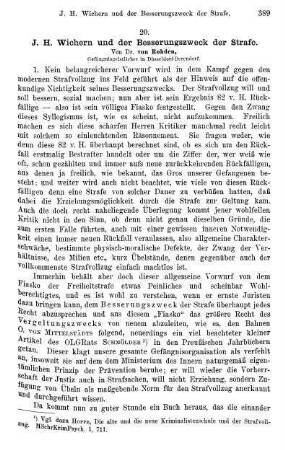 389-398, J. H. Wichern und der Besserungszweck der Strafe