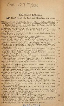Antiquarischer Katalog von Ferdinand Steinkopf in Stuttgart. 221. 1879