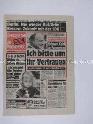 Wahlzeitung der CDU Berlin zur Wahl des Abgeordnetenhauses