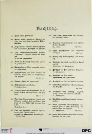 Nachtrag (Nr. 944-999)