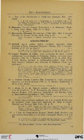 Bondi-Drucke (Nr. 78-87)