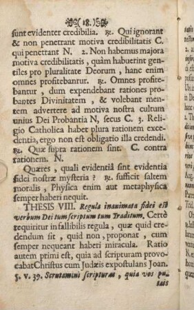 Thesis VIII. Regula inanimata fidei est verbum Dei tum scriptum tum traditum.