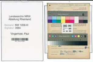 Entnazifizierung Paul Vingerhoet , geb. 10.05.1894 (Landwirt)