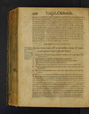 Observatio XXXVIII. Quibus modis emptio et venditio rescindatur, et qualiter deceptiones legibus sint permissae?