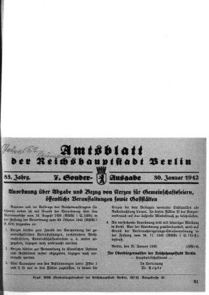 7. Sonder-Ausgabe, 30. Januar 1942