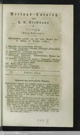 Verlags-Catalog von F. U. Brockhaus in Leipzig