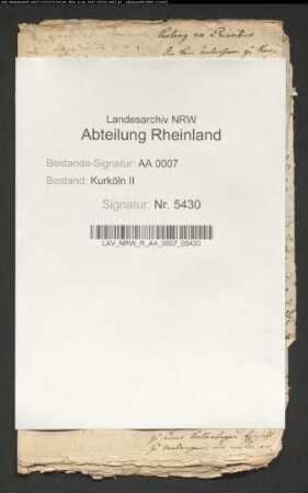Von dem Unterherrn zu Kendenich verweigerte Annahme der Edikte