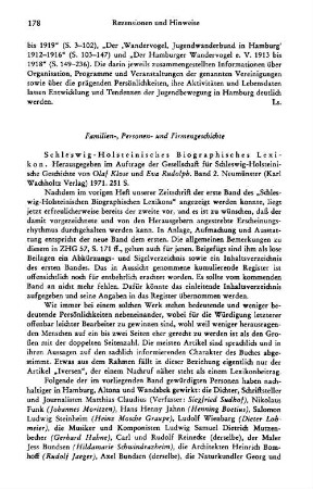 Schleswig-holsteinisches biographisches Lexikon, hrsg. im Auftrage der Gesellschaft für Schleswig-Holsteinische Geschichte von Olaf Klose und Eva Rudolph, Bd. 2 : Neumünster, Wachholtz, 1971