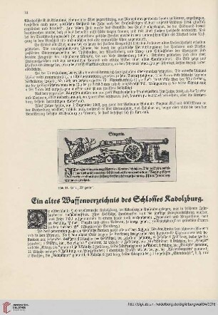 34: Ein altes Waffenverzeichnis des Schlosses Kadolzburg