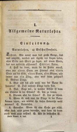 Naturlehre für die Jugend : Für Volks- und Bürgerschulen, so wie die untern Klassen der Gymnasien