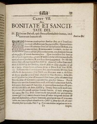 Caput VII. De Bonitate Et Sanctitate Dei.