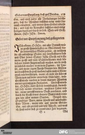 Gebet vor Empfangung deß geseegneten Brodts