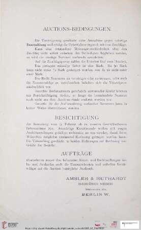Auctions-Bedingungen / Besichtigung / Aufträge